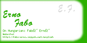 erno fabo business card